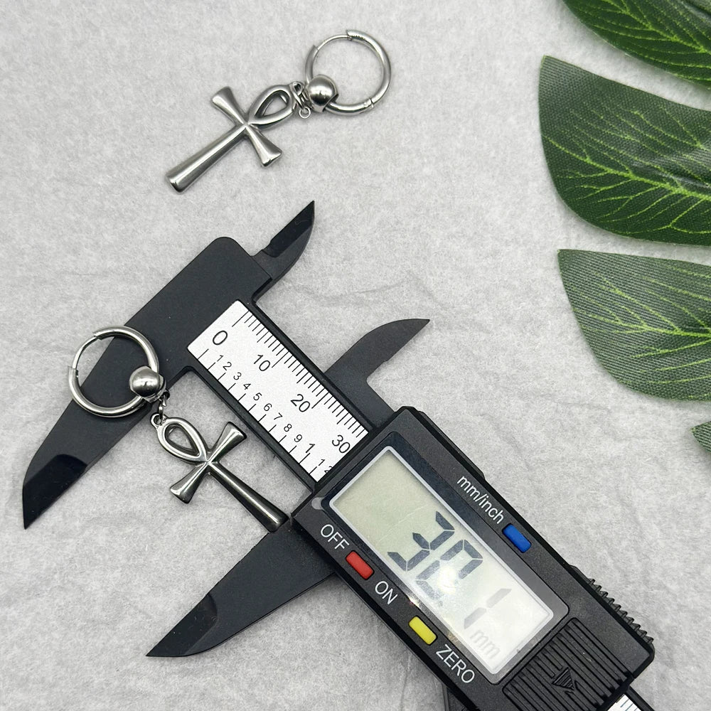 Boucles d'Oreilles Pendantes Croix d'Ankh 