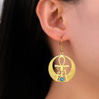 Boucles d'Oreilles Pendantes Égypte Oeil d'Horus Oudjat or