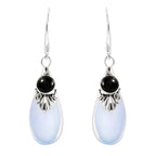 Boucles d'Oreilles Pendantes et Zircon Pierre de Lune 2