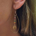 Boucles d'Oreilles Pendantes Ethniques Ovales