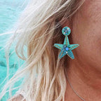 Boucles d'Oreilles Pendantes Etoile de Mer Coquillage