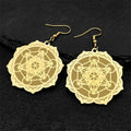 Boucles d'Oreilles Pendantes Femmes Cube de Métatron or
