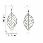 Boucles d'Oreilles Pendantes Feuilles de Laurier