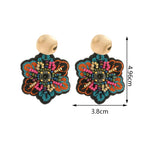 Boucles d'Oreilles Pendantes Fleur Colorée