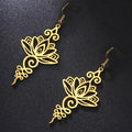 Boucles d'Oreilles Pendantes Fleur de Lotus pour Femme or
