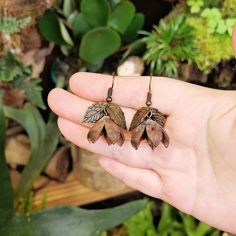 Boucles d'Oreilles Pendantes Gland d'Automne