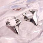 Boucles d'Oreilles Pendantes Incrustées Dent de Requin