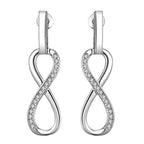 Hangende oorbellen met oneindigheidssymbool versierd met strass