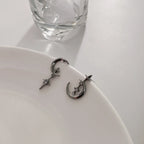 Boucles d'Oreilles Pendantes Lune et Etoiles