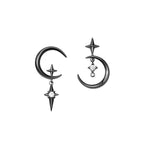 Boucles d'Oreilles Pendantes Lune et Etoiles