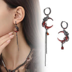 Boucles d'Oreilles Pendantes Lune Femme