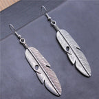 Boucles d'Oreilles Pendantes Plumes pour Femme argent