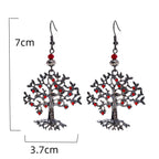 Boucles d'Oreilles Pendantes pour Femme Arbre de Vie