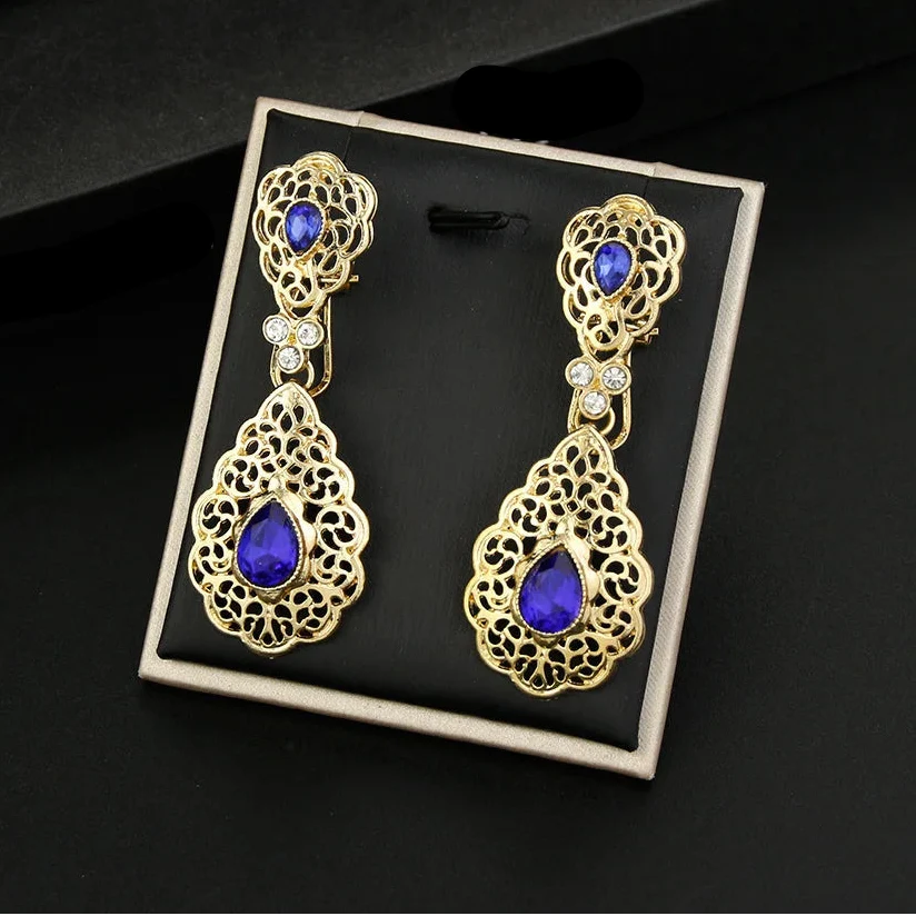 Hangers voor vrouwen Arabische bruiloft oorbellen blauw