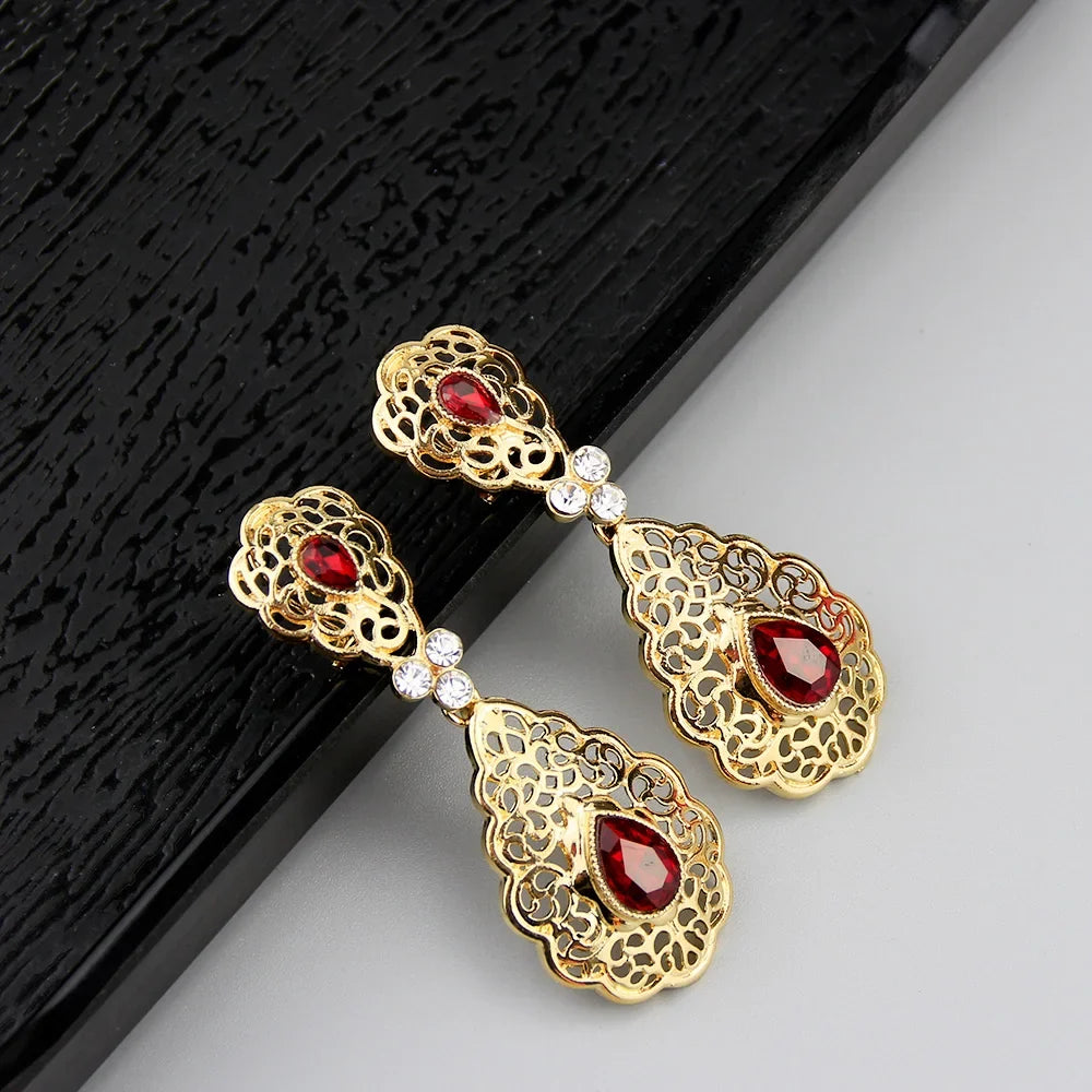 Hangers voor vrouwen Arabische bruiloft oorbellen rood