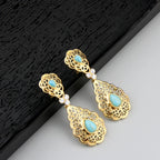 Hangers voor vrouwen Arabische bruiloft oorbellen turquoise