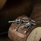 Boucles d'Oreilles Pendantes Roue de Prière bouddhiste