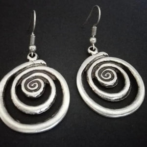 Boucles d'Oreilles Pendantes Spirale Femme 