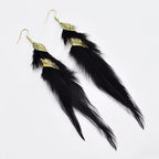 Boucles d'Oreilles Pendantes Stylées avec Plumes 3