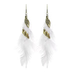 Boucles d'Oreilles Pendantes Stylées avec Plumes 2