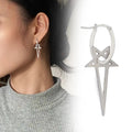 Boucles d'Oreilles Pentacle Longues Sorcellerie Wiccan Femme
