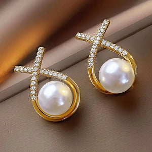 Boucles d'Oreilles Perle Blanche pour Femme