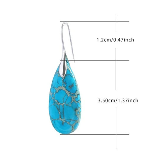 Natuursteen Lange Oorbellen 