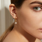 Hoepeloorbellen met sleutel en slot met strass