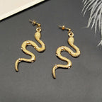 Boucles d'Oreilles Serpent Reptile or