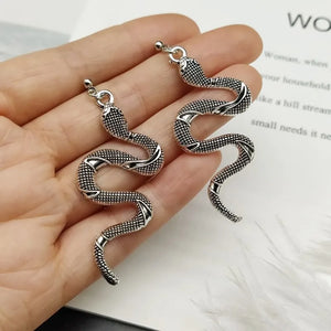 Boucles d'Oreilles Serpent Reptile argent