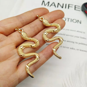 Boucles d'Oreilles Serpent Reptile or