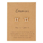 Boucles d'Oreilles Signe du Zodiaque 12 Constellations gémeaux