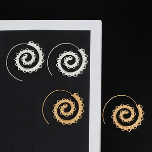 Boucles d'Oreilles Spirale Créoles Femme argent