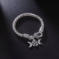 Bracelet Acier Triple Lune Sorcellerie Gourmette Wiccan