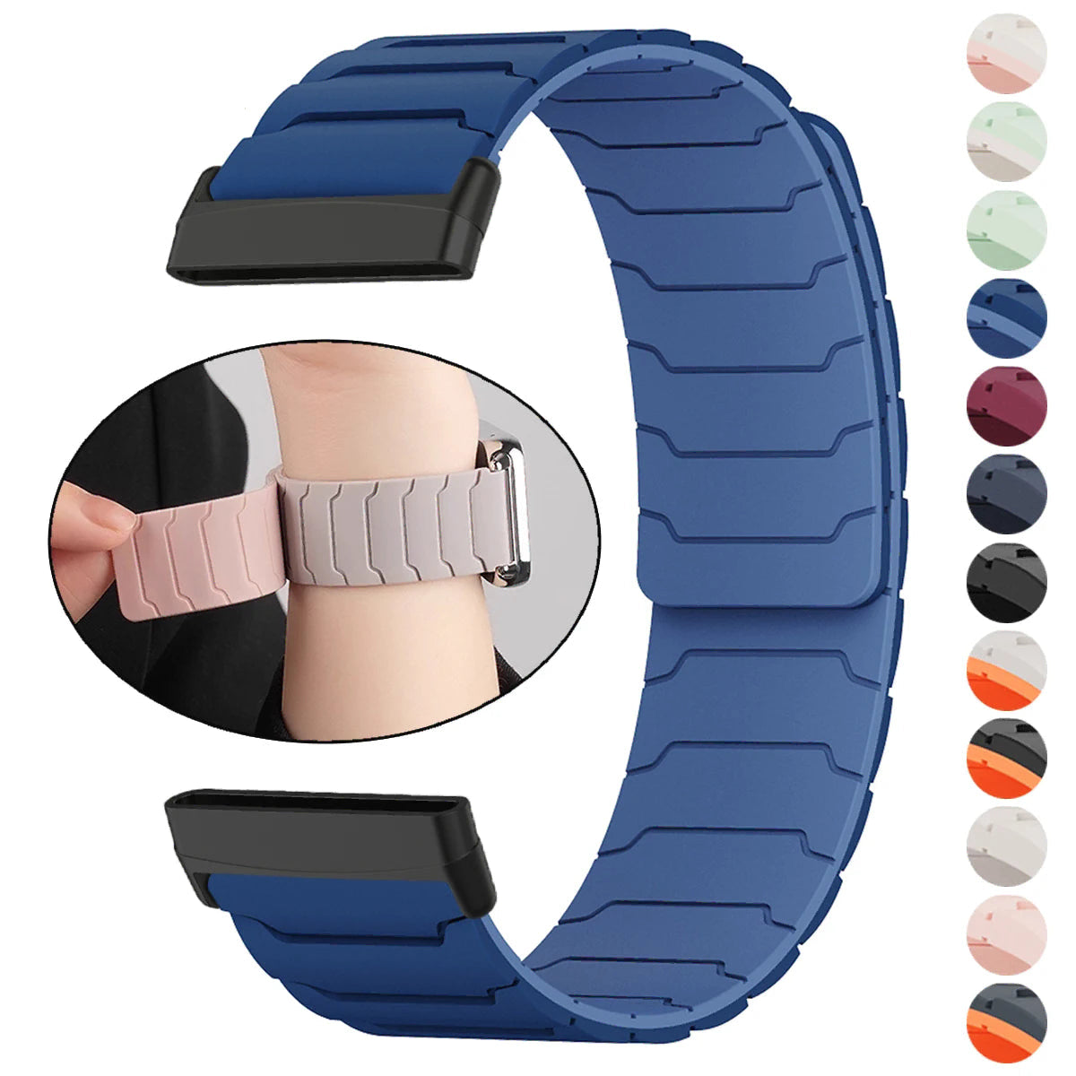 Magnetische band voor Fitbit Versa 3, Versa 4, Sense 1 en Sense 2 horloge