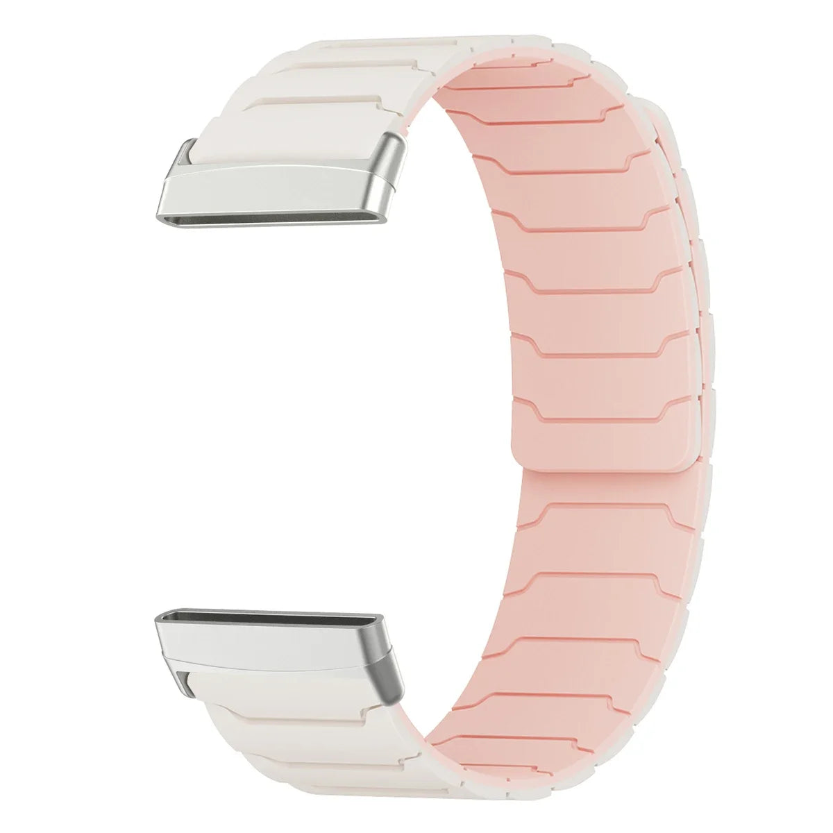 Magnetische band voor Fitbit Versa 3, Versa 4, Sense 1 en Sense 2 horloge wit roze