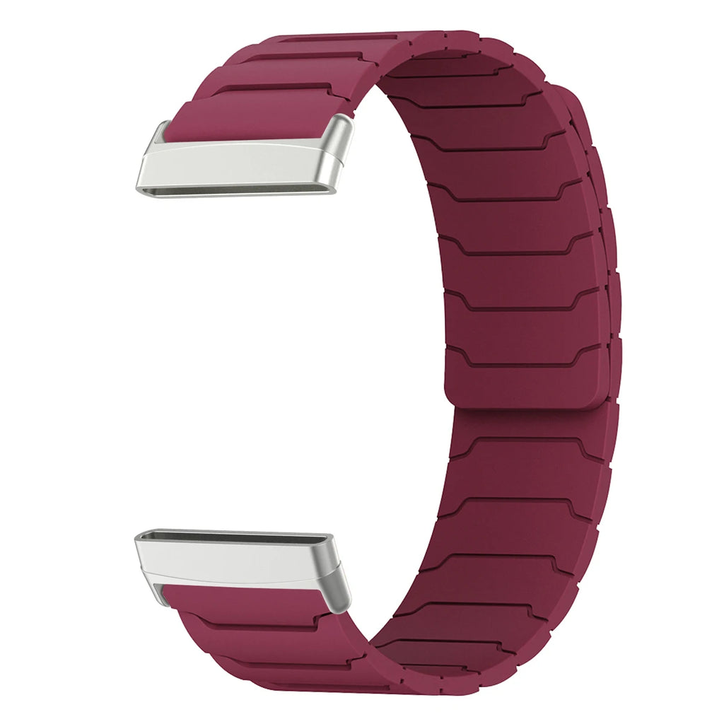 Magnetische band voor Fitbit Versa 3, Versa 4, Sense 1 en Sense 2 horloge bordeaux