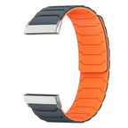 Magnetische band voor Fitbit Versa 3, Versa 4, Sense 1 en Sense 2 horloge zwart oranje