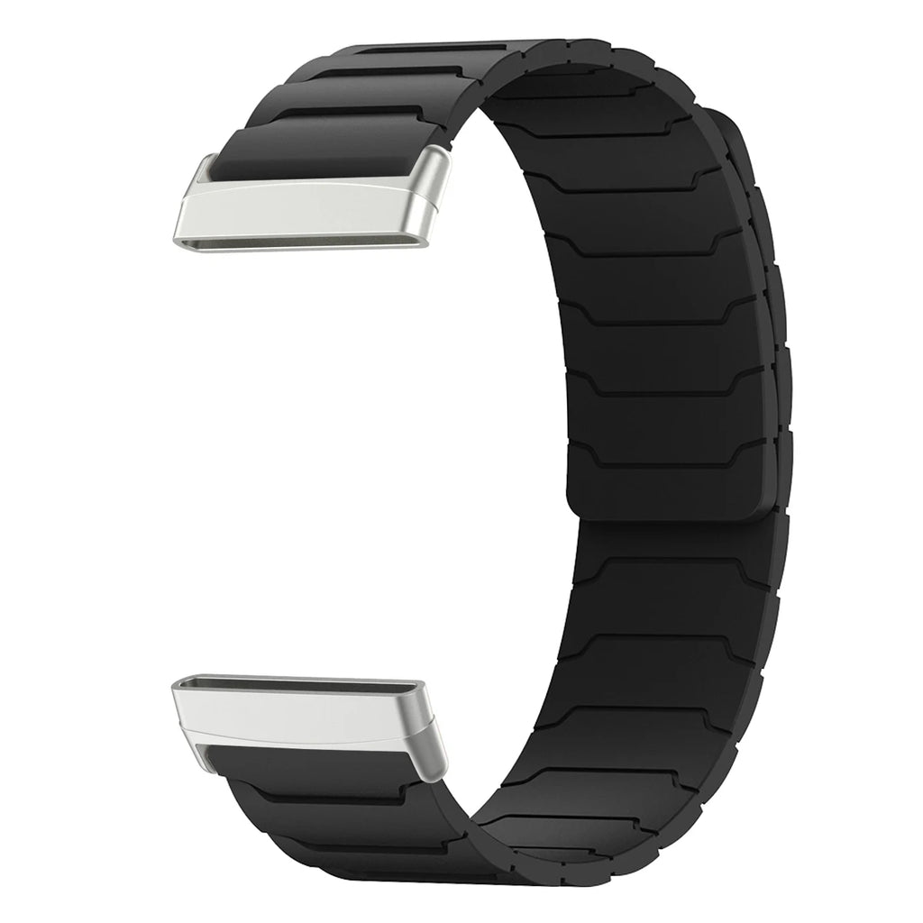 Magnetische band voor Fitbit Versa 3, Versa 4, Sense 1 en Sense 2 horloge zwart