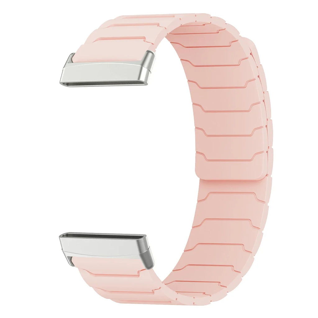 Magnetische band voor Fitbit Versa 3, Versa 4, Sense 1 en Sense 2 horloge roze