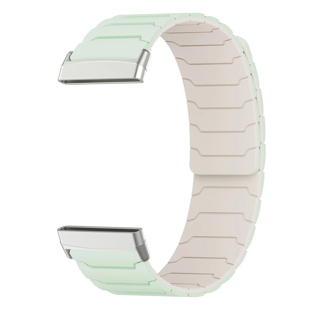 Magnetische band voor Fitbit Versa 3, Versa 4, Sense 1 en Sense 2 horloge groen wit