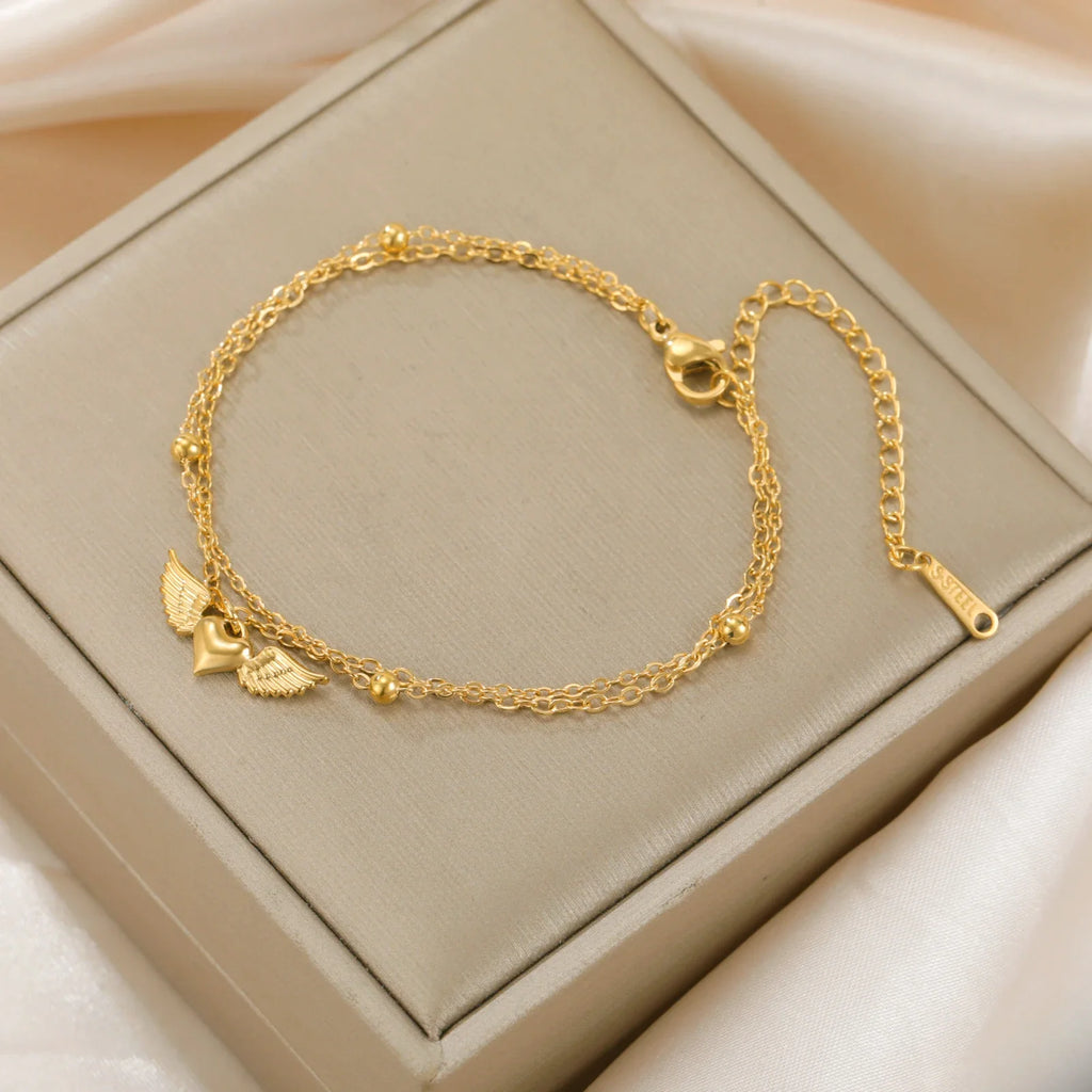 Verstelbare armband met engelenvleugels goud