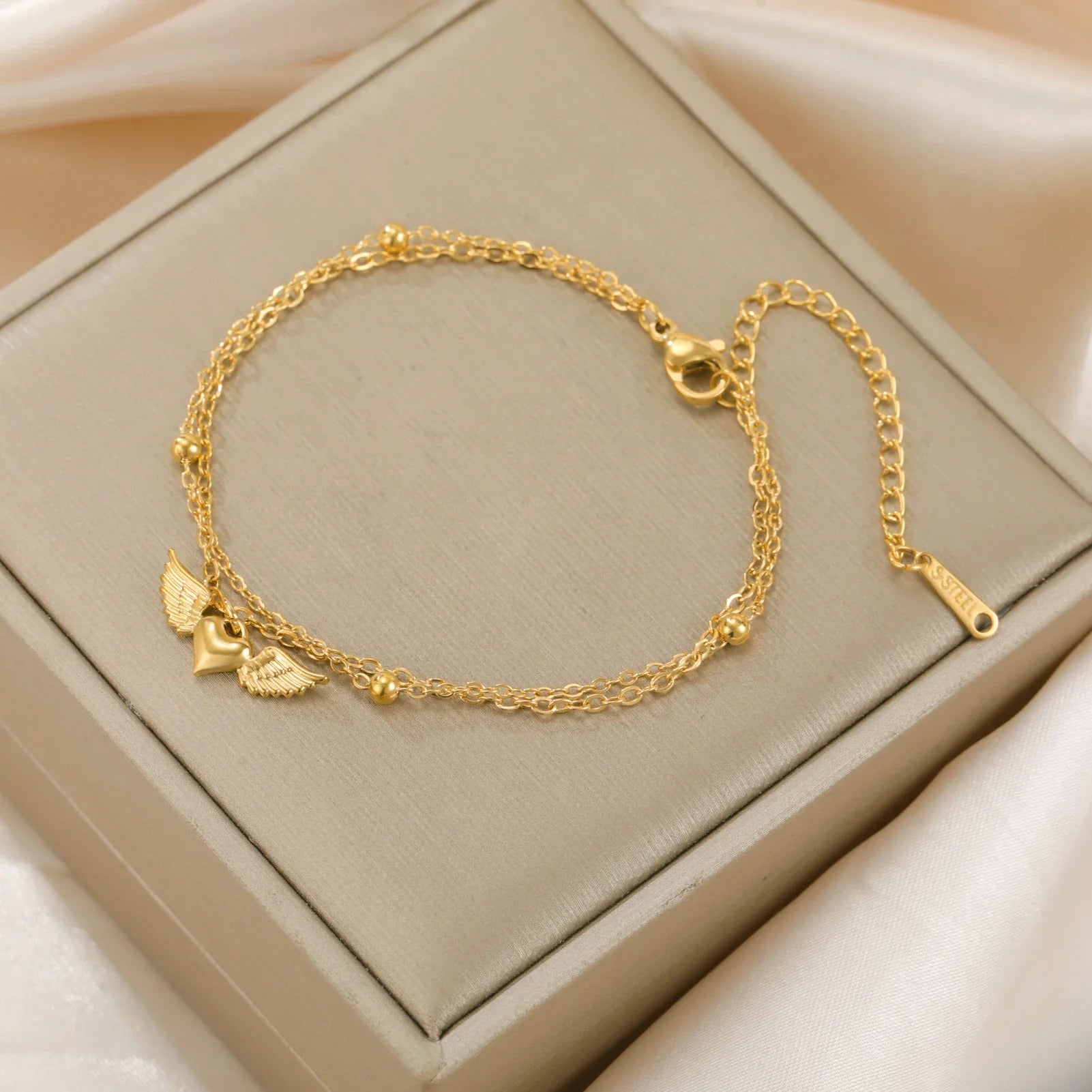 Verstelbare armband met engelenvleugels goud