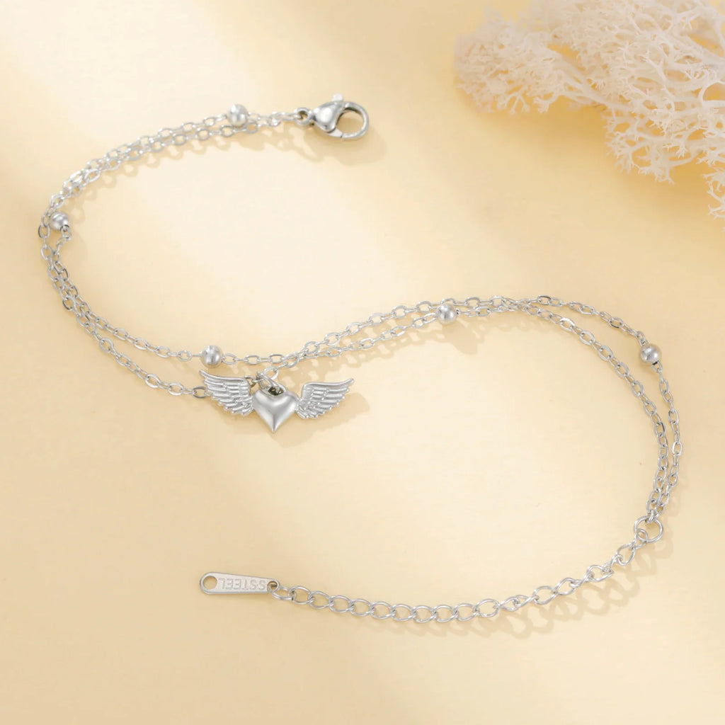 Verstelbare armband met engelenvleugels zilver