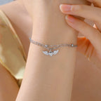 Verstelbare armband met engelenvleugels zilver