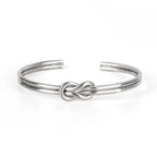 Verstelbare armband met knoop voor heren zilver
