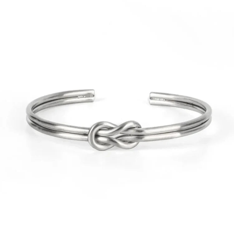 Verstelbare armband met knoop voor heren zilver