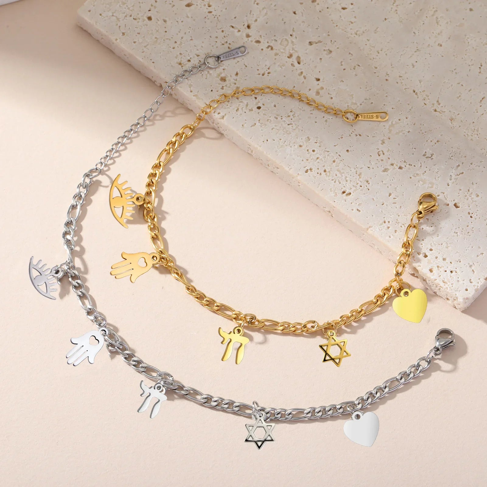 Verstelbare armband met juwelen van Joodse bescherming 