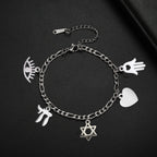 Verstelbare armband met juwelen van Joodse bescherming in zilver
