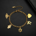 Verstelbare armband met juwelen van Joodse bescherming in goud